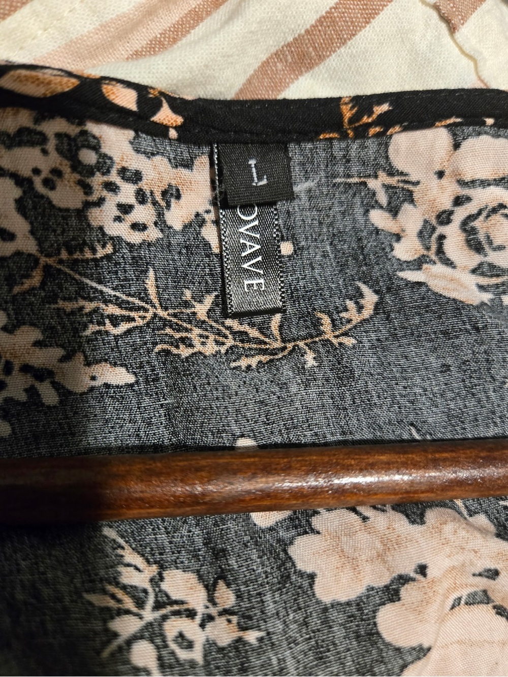 BROVAVE Black Floral Boho Midi Dress SZ L Cottagecore Romantic - Picture 10 of 10